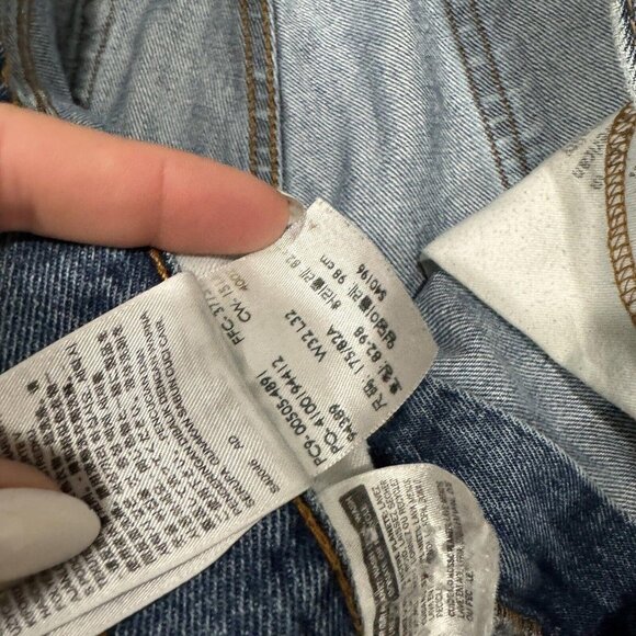 Levis 505 Jeans Mens 32x32 Regular Fit Straight Leg Dark Wash Blue - Picture 7 of 10